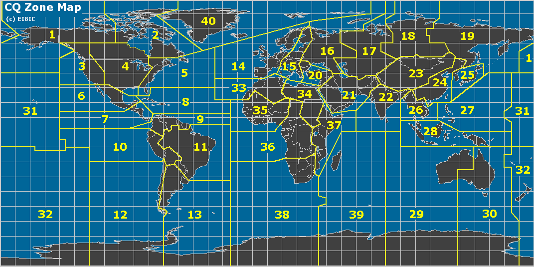 CQ Zone Map